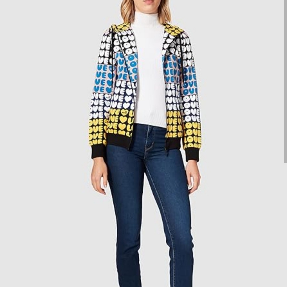 Nwt Love Moschino Colorblock Hooded Sweatshirt. Size 4